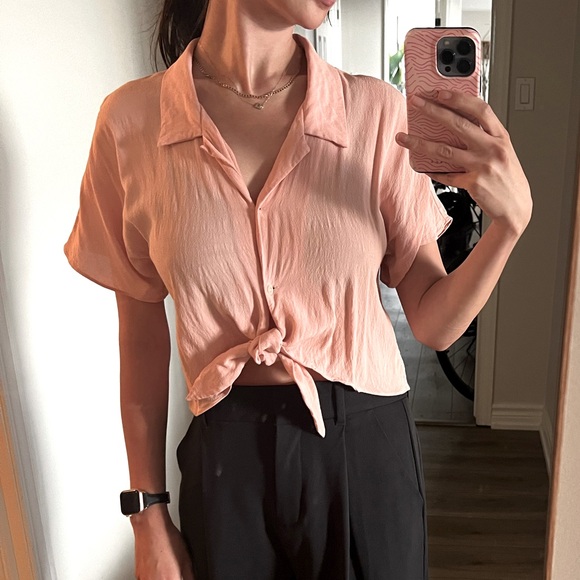 Wilfred free flowy pink crop top - Picture 5 of 11